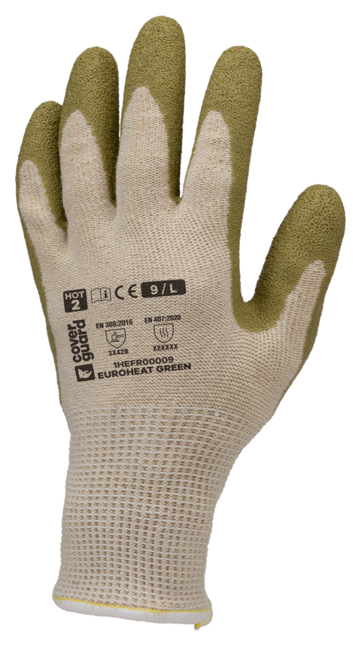 Gants EUROHEAT GREEN J13 RCS cot/PE recyclé latex