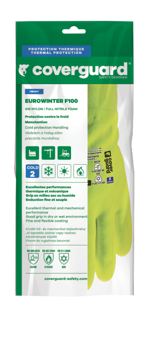 Gants EUROWINTER F100 polyamide J15, enduit total mousse nitrile