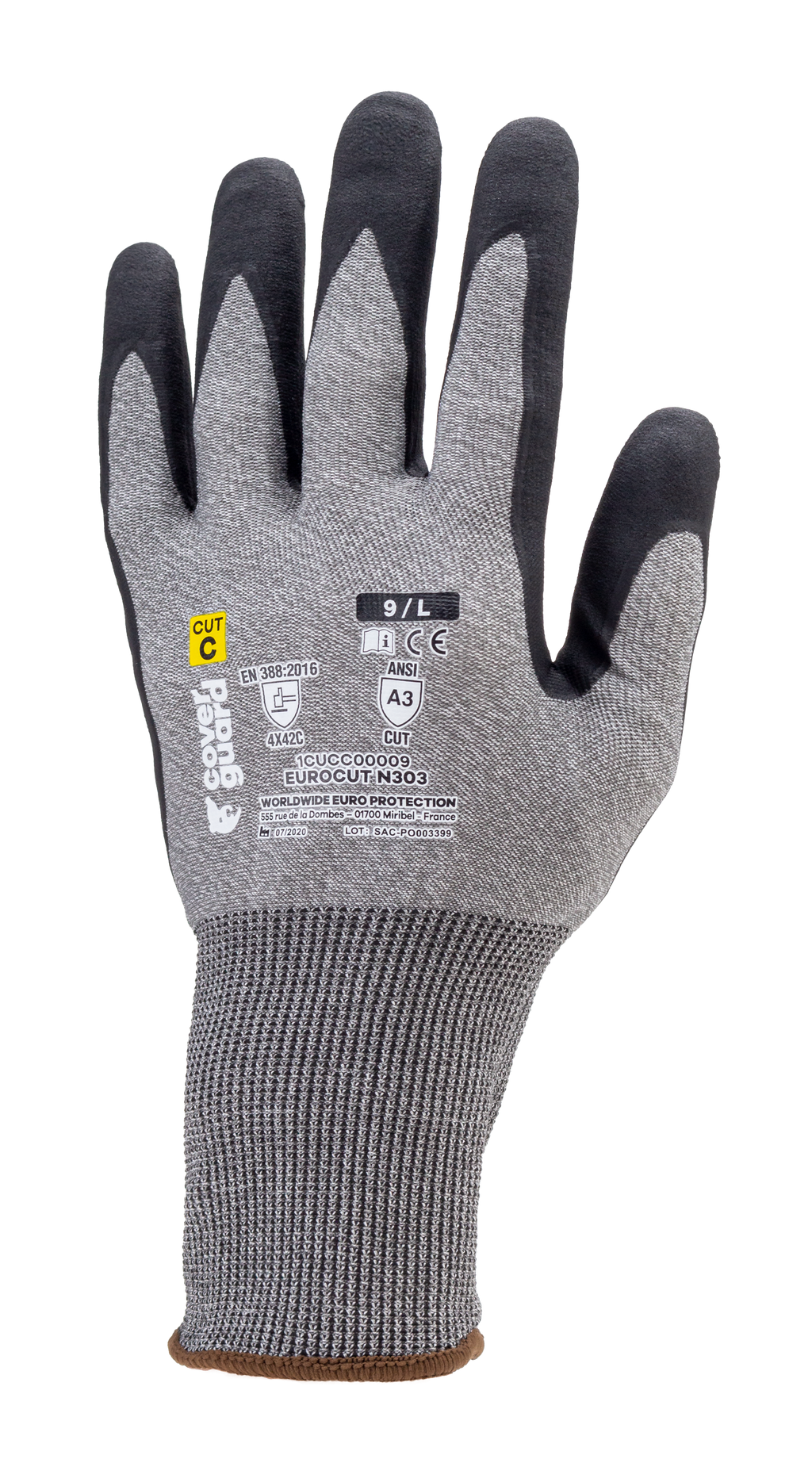 Gants EUROCUT N303 CUT C. HPPE J18 NANO MOUSSE NITRILE