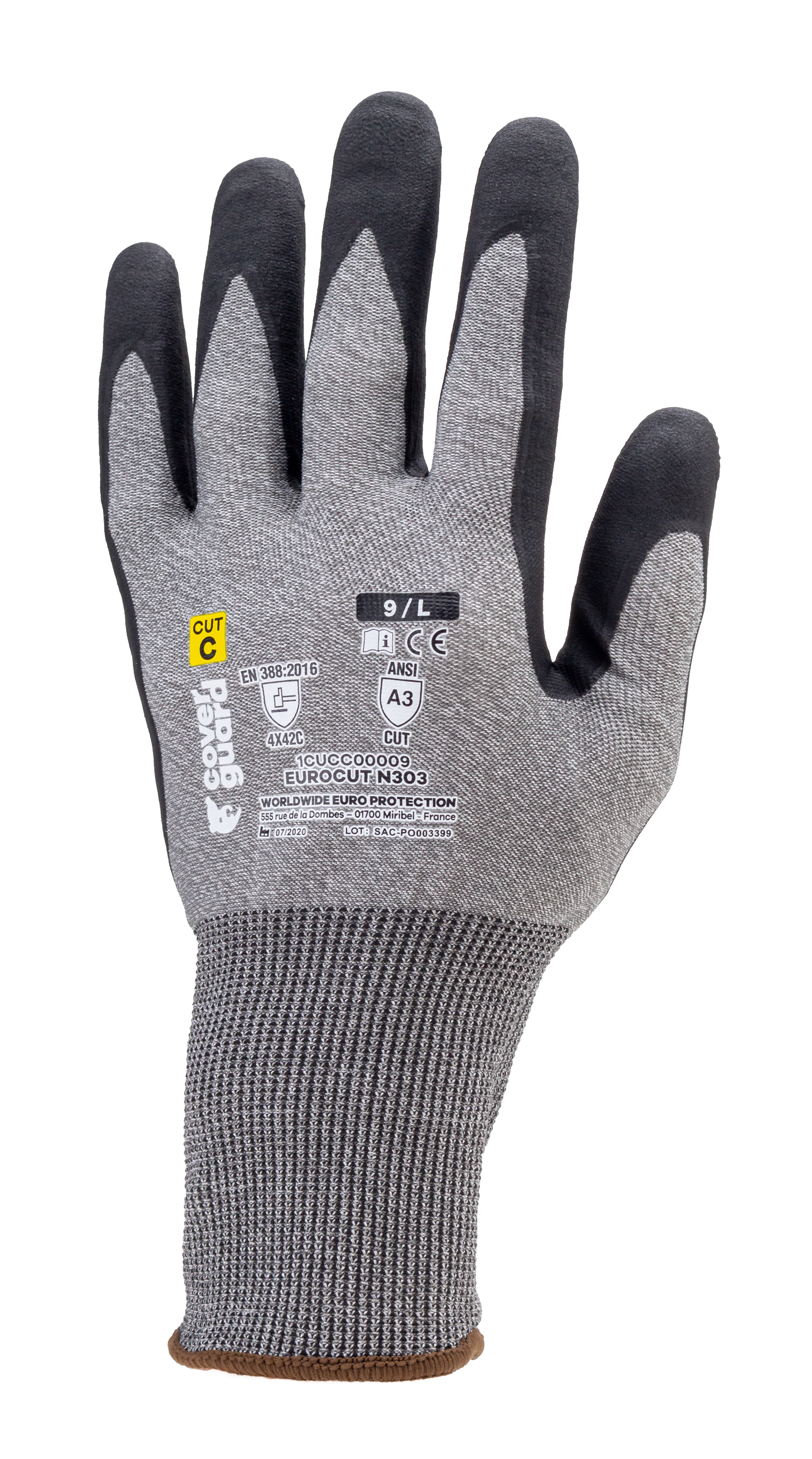 Gants EUROCUT N303 CUT C. HPPE J18 NANO MOUSSE NITRILE