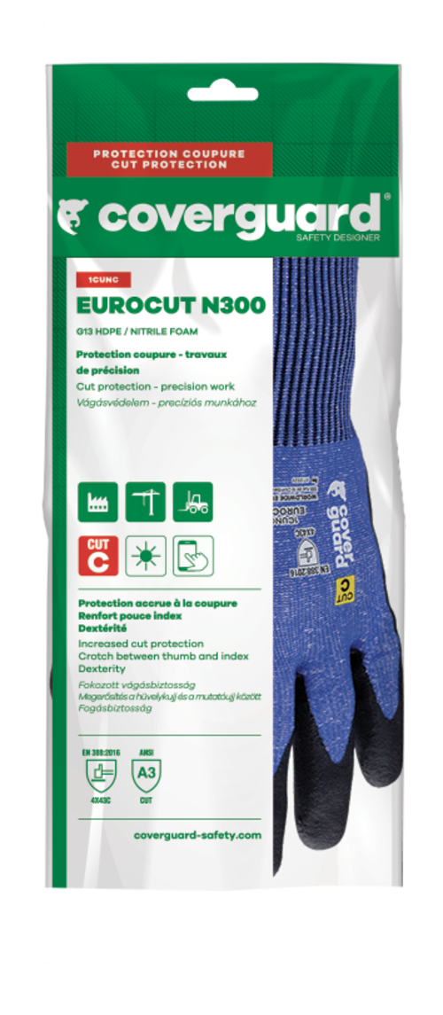 Gants EUROCUT N300 CUT C. HPPE J13 micro mousse nitrile