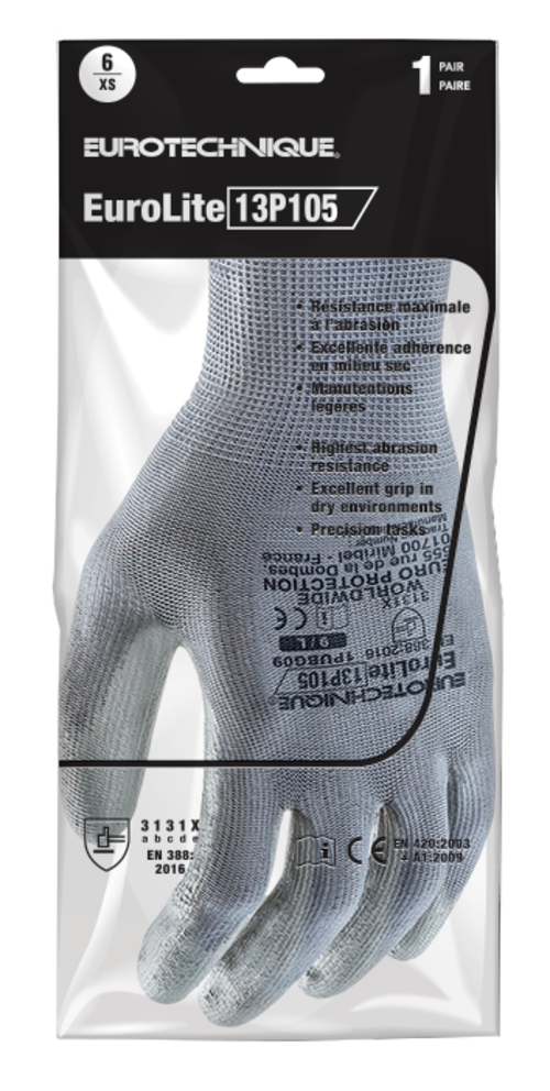 Gants EUROLITE 13P105 J13 PE end. PU