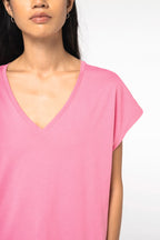 T-shirt écoresponsable col V femme
