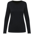 T-shirt Supima® col rond manches longues femme