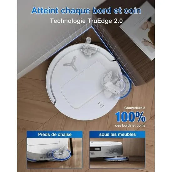 Aspirateur Robot avec Station - 21000Pa - Brosse latérale et serpillière - ECOVACS T50 OMNI White Gen2 - Reconditionné – Très bon état