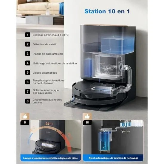 Aspirateur Robot Laveur Ultra fin - Ecovacs Deebot X9 Pro Omni  - 16600Pa -  Reconditionné – Très bon état