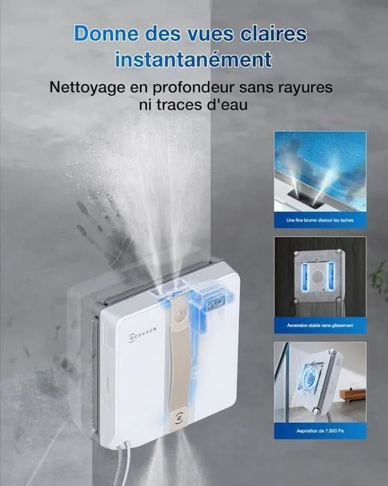 Mini Robot de Nettoyage de vitres, Double Buses avec pulvérisation ultrasonique, ECOVACS WINBOT - Reconditionné – Très bon état