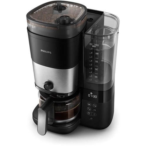 Cafetière Filtre Avec Broyeur Intégré - Philips - HD7888/01 -  10 Tasses - 1,25 L - Noir - Reconditionné – Très bon état