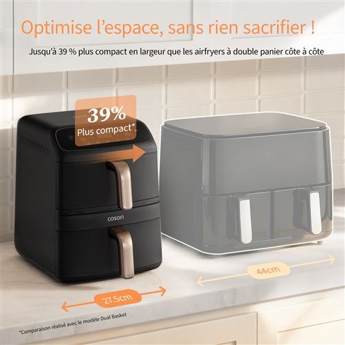 Friteuse sans huile Cosori - Turbo Tower Compact - 8.6L - 2630Watts - Reconditionné – Très bon état