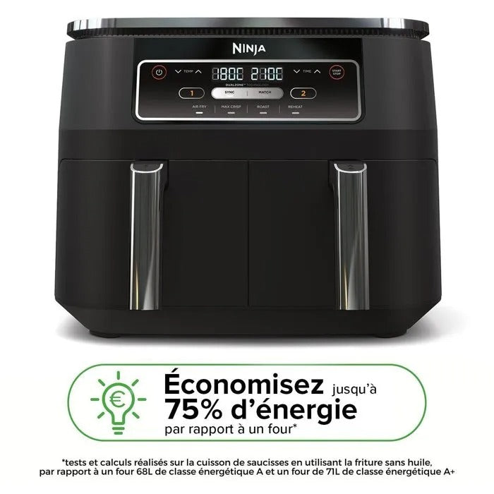 Friteuse sans huile NINJA - Foodi AF200EU - Capacité 7,6L - Double cuve  - 2400W - Reconditionné – Très bon état